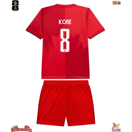 Canada Ismael Kone #8 Replica Home Stadium Kit for Kids World Cup 2026 Short Sleeve (+ pants)